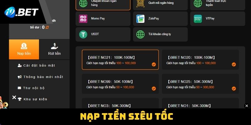 Nạp tiền siêu tốc